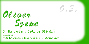 oliver szepe business card